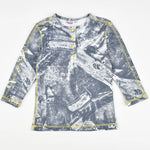 חולצת טי די עם פלטלוקים - DENIM 18