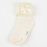 גרביים אלגנטיות עם סרט - שמנת