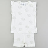 חליפת ריב דפוס מבריק - לבן