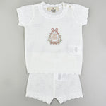 סט סריג לוגו בייבי - Milk 24-30