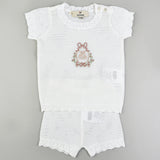 סט סריג לוגו בייבי - Milk 24-30