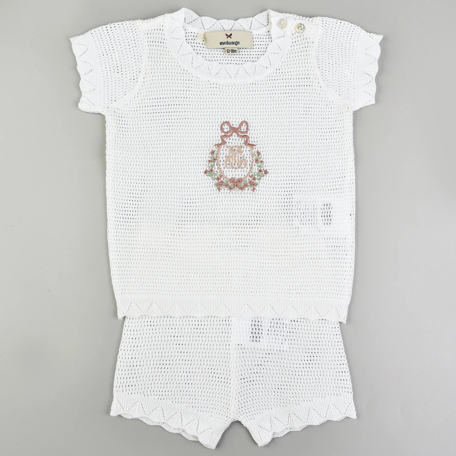 סט סריג לוגו בייבי - Milk 24-30