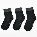 שלישיית גרבי בנים סיבים - שחור 35-38