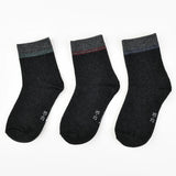 שלישיית גרבי בנים סיבים - שחור 35-38