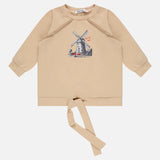 חולצה עם הדפס  - בז׳ 18