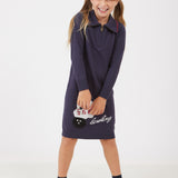 שמלת סריג עם רוכסן - נייבי