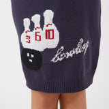 שמלת סריג עם רוכסן - נייבי