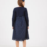 שמלה בשילוב סריג מעטפת - נייבי