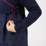 שמלה בשילוב סריג מעטפת - נייבי