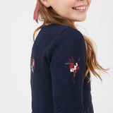 שמלת פליסה בשילוב סריג - נייבי