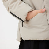 מעיל נפוח עם קפוצ'ון - אבן