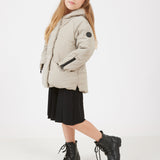 מעיל נפוח עם קפוצ'ון - אבן