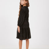 שמלה עם עיטורי קטיפה - שחור