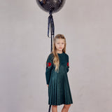 שמלת פליסה קטיפה - ירוק