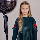 שמלת פליסה קטיפה - ירוק