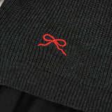 שמלה בשילוב סריג פפיונים - אפור