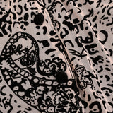 שמלת הדפס קטיפה בשילוב סריג - אבן