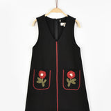 שמלת סרפן עם כיסים - שחור