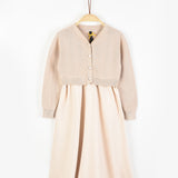 שמלה בשילוב קרדיגן כפתורים - שמנת