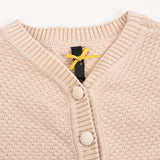 שמלה בשילוב קרדיגן כפתורים - שמנת