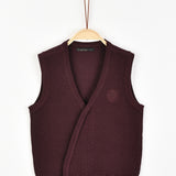 אפודת סריג מעטפת - בורדו