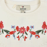 חולצת סריג עם רקמה - אבן