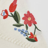 חולצת סריג עם רקמה - אבן