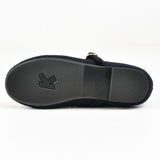 נעלי בובה בגימור צמר - נייבי