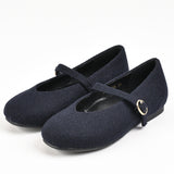 נעלי בובה בגימור צמר - נייבי