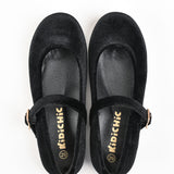 נעלי בובה עם תליון - שחור