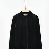 חולצת קטיפה חצי גולף - שחור