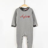 אוברול פסים עם כיתוב - שחור