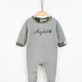 אוברול פסים עם כיתוב - זית