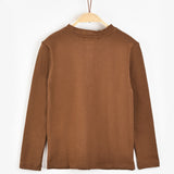 חולצת כפתורים עם כיס - קאמל