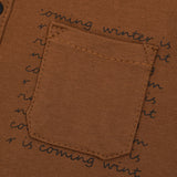 חולצת כפתורים עם כיס - קאמל