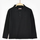 חולצת פולו עם צווארון - שחור