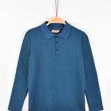 חולצת פולו עם צווארון - כחול