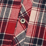 שמלת משבצות עם קפוצ'ון - אדום