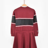 שמלת פוטר פסים - בורדו