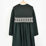 שמלה בשילוב וסט סרוג - ירוק