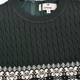 שמלה בשילוב וסט סרוג - ירוק