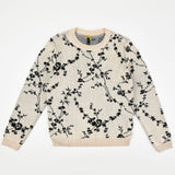 סוודר סריג פרחוני - אבן