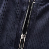 ז'קט קטיפה עם קפוצ'ון - נייבי