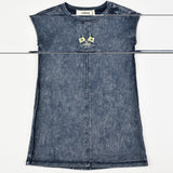 אוברול קצר עם רקמה - נייבי