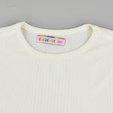 חולצת בייסיק מבד ריב - שמנת