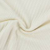 חולצת בייסיק מבד ריב - שמנת