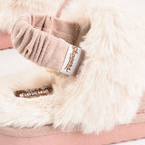 נעלי בית עם פרווה - ורוד