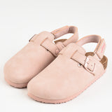 כפכפים סגורים עם אבזם - ורוד