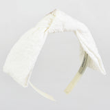 קשת פפיון רקמה - לבן