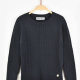 סוודר סריג בדוגמת זיגזג - נייבי